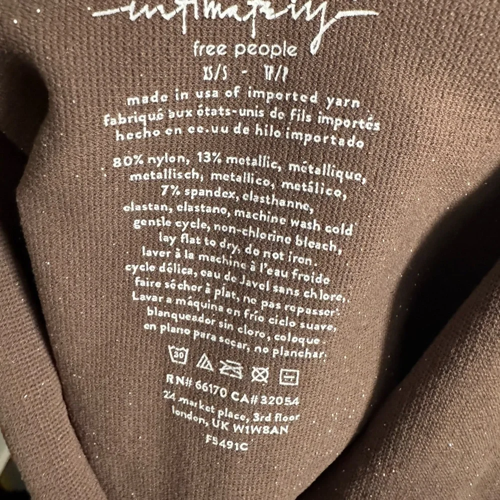 Free People Intimately Shimmery Spaghetti Strap Crop Top NWOT